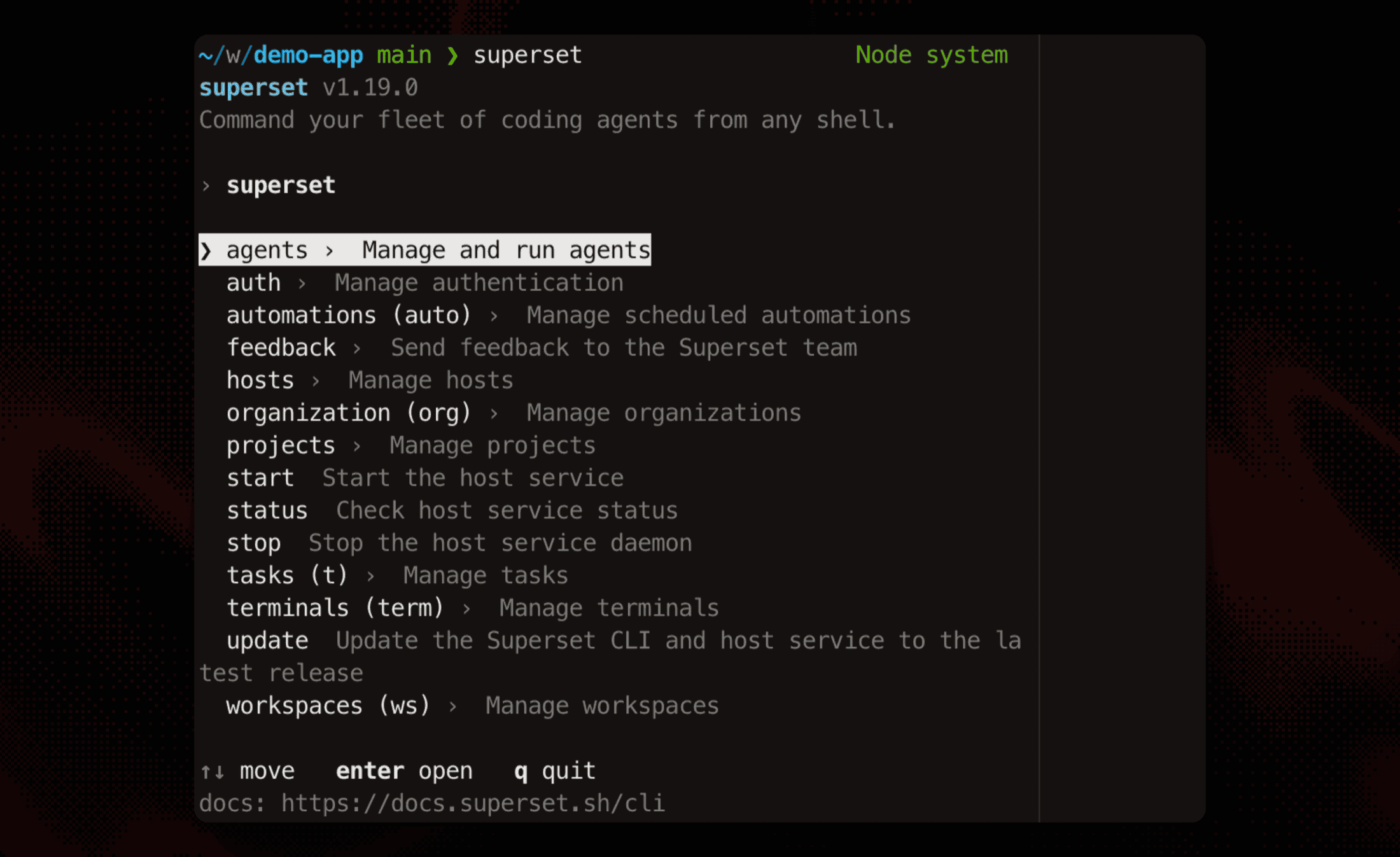 The interactive command browser