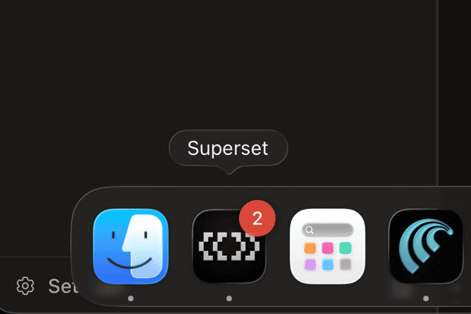 Dock icon showing an attention badge