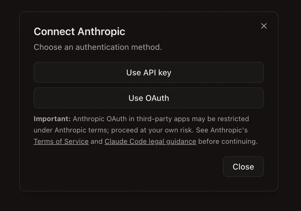 Connect Anthropic